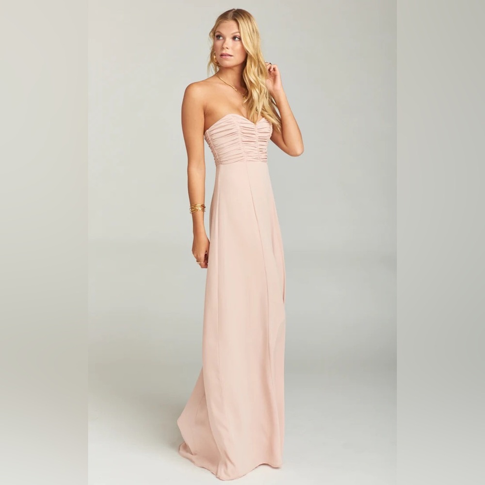 SHOW ME YOUR MUMU Bonbon Strapless Dress Dusty Blush Crisp NEW with tags